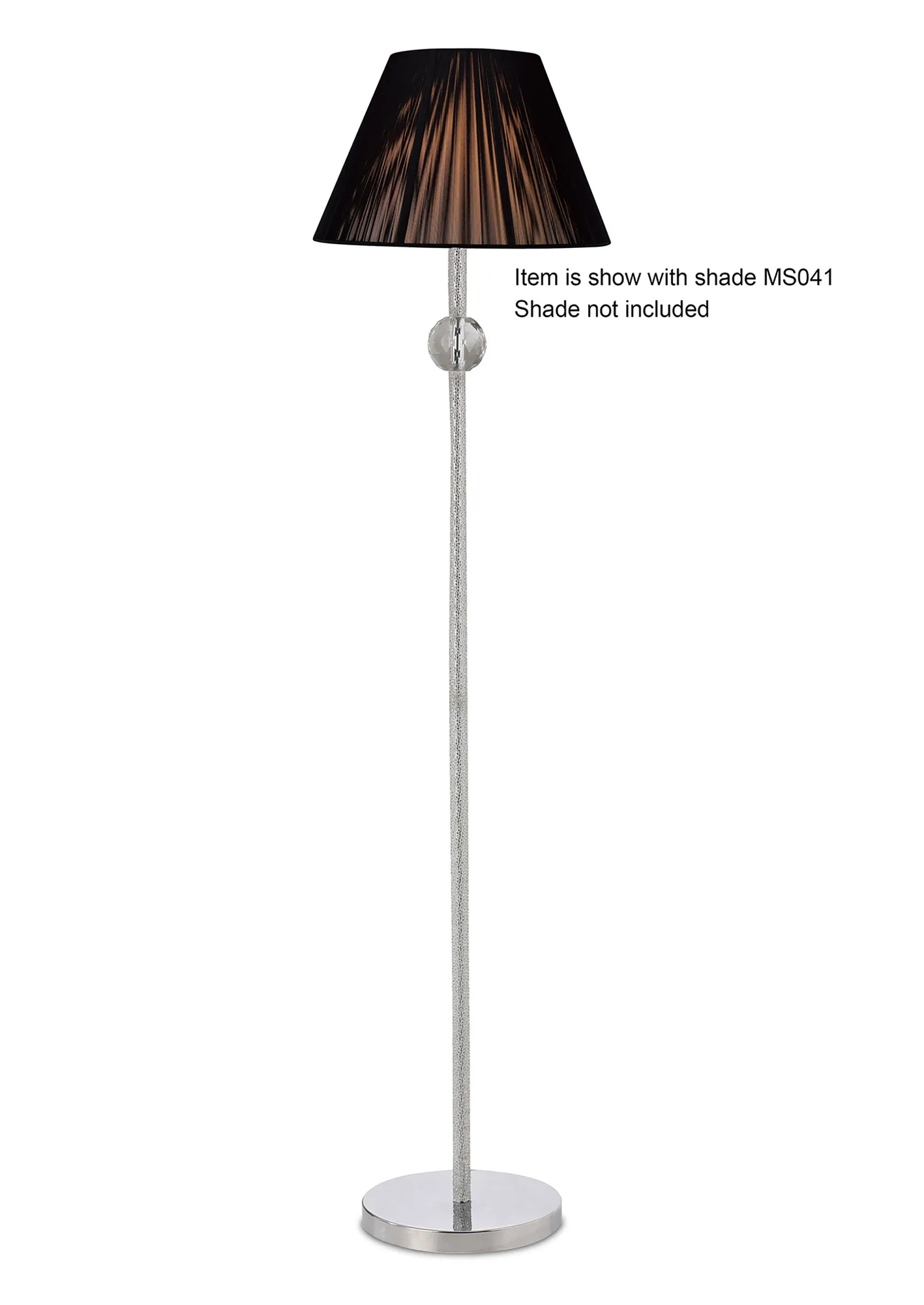 Elena Polished Chrome Crystal Floor Lamps Diyas Base Only Floor Lamps